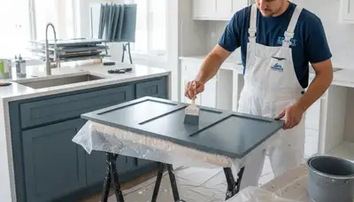 Professional cabinet painting in Saint Petersburg FL kitchen with durable coastal finish