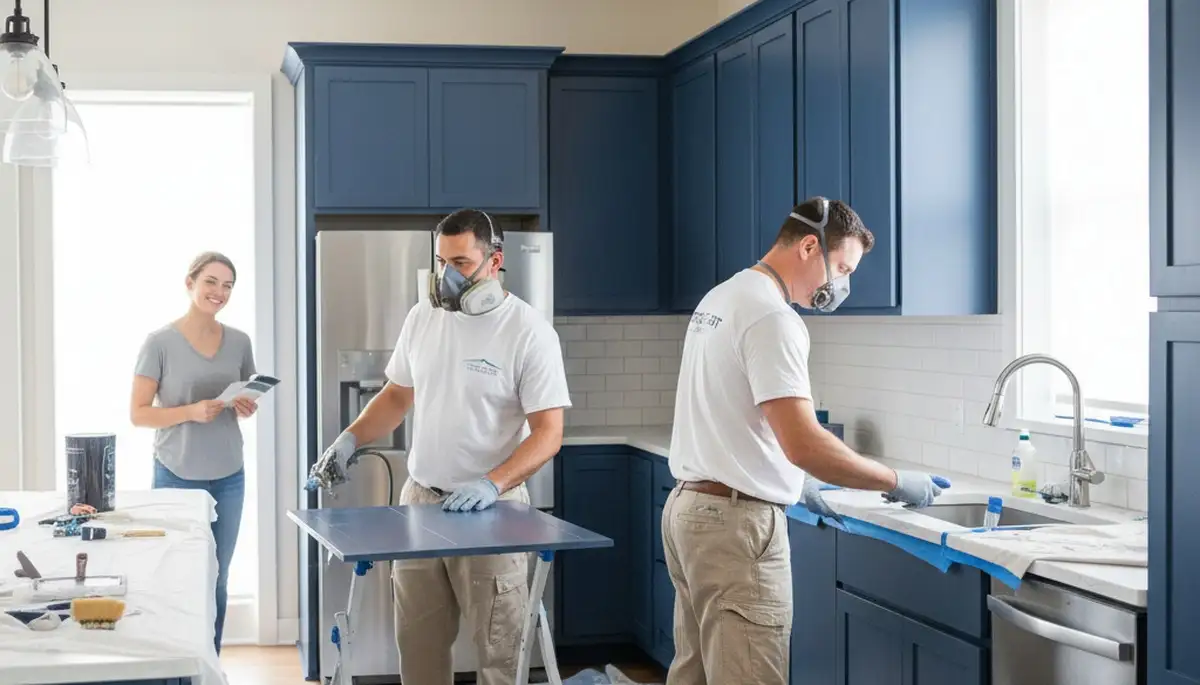 Professional cabinet painting in Saint Petersburg FL kitchen with durable coastal finish