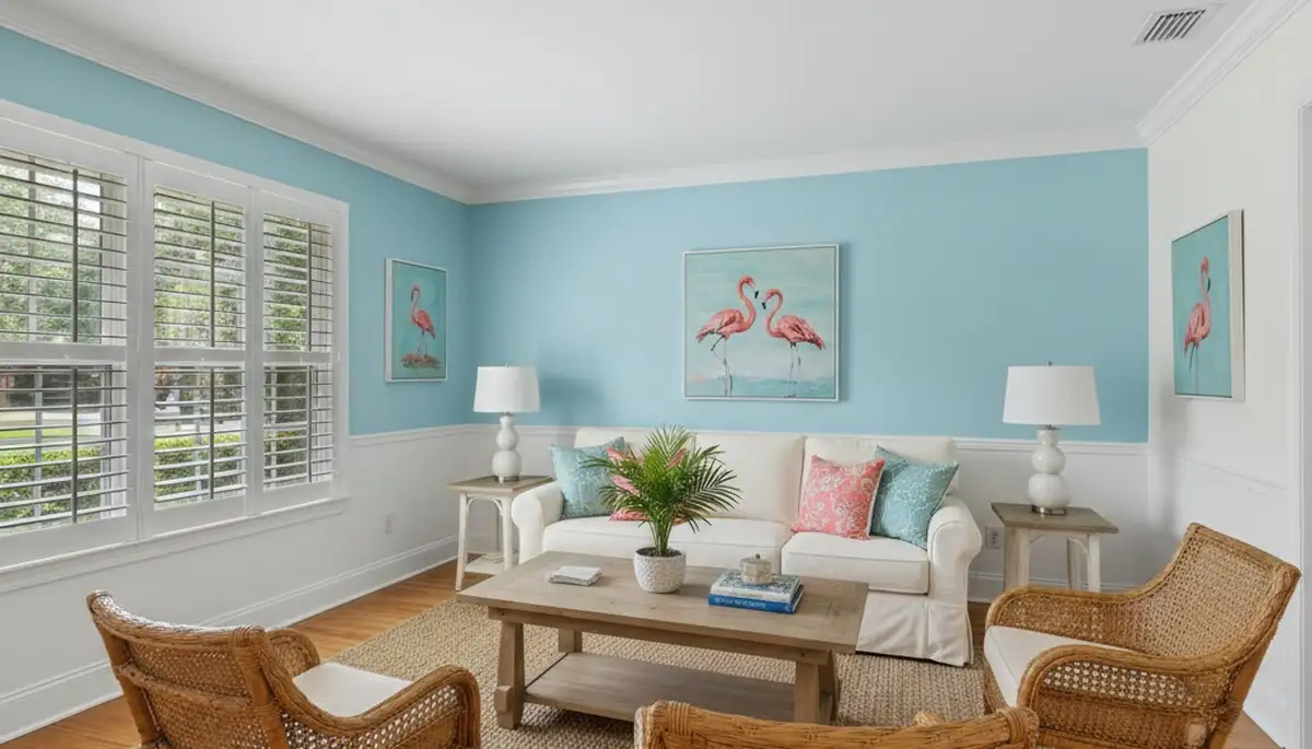 Freshly painted Saint Petersburg FL living room with smooth professional interior finishes