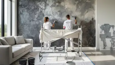 Professional faux painting and decorative wall finishes in a Saint Petersburg, FL coastal home interior