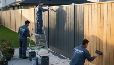 Professional fence painting in Saint Petersburg FL protecting wood from sun, salt air, and humidity