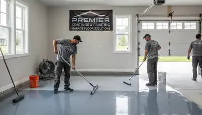 Professional epoxy garage floor coating in Saint Petersburg FL for durable, glossy surface protection