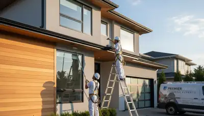 Professional gutter painting on coastal home in Saint Petersburg, FL by expert house painters