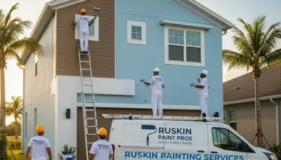 Professional house painters working on residential exterior in Saint Petersburg, FL