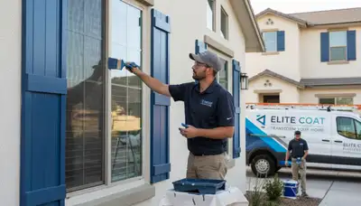 Professional shutter painting on coastal home in Saint Petersburg, FL by expert exterior painters
