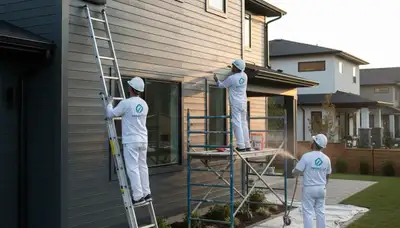 Professional siding painting on coastal home in Saint Petersburg, FL by expert house painters