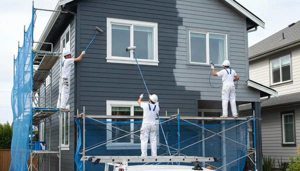 Professional siding painting on coastal home in Saint Petersburg, FL by expert house painters