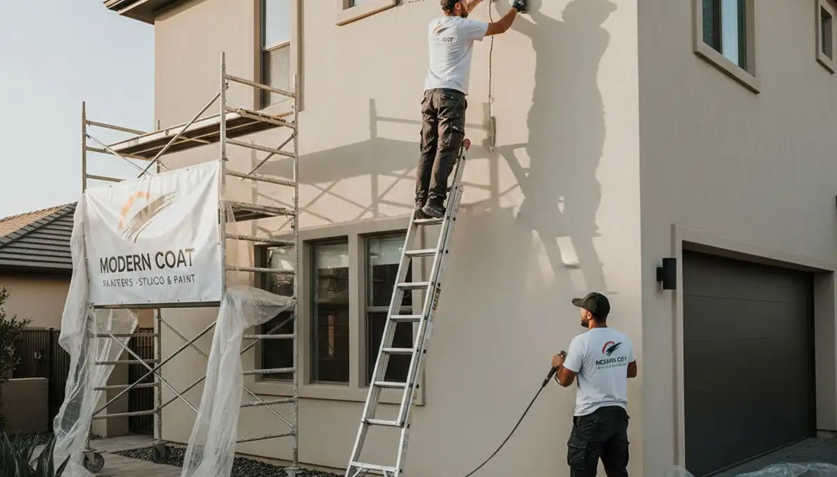 Professional stucco repair on coastal home exterior in Saint Petersburg, FL