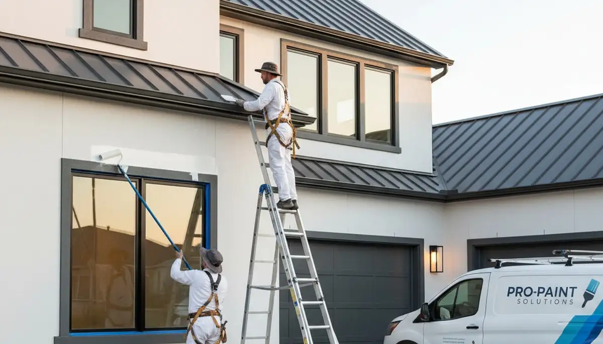 Professional trim and fascia painting on coastal home in Saint Petersburg, FL