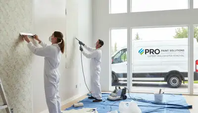 Professional wallpaper removal and wall prep in Saint Petersburg, FL before interior painting